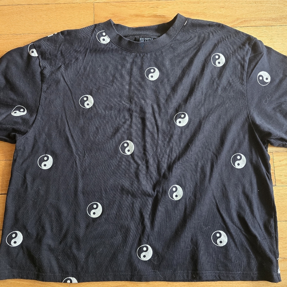 Brunette The Label Black Yin Yang Short Sleeve Tee
